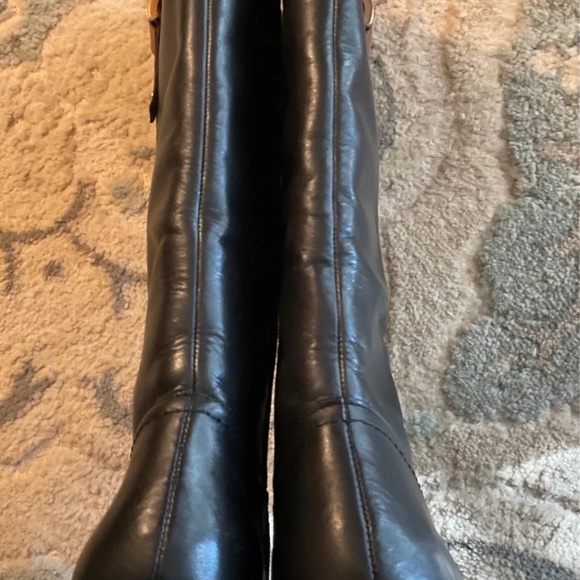 Franco Sarto “Lizbeth” Women’s Leather Riding Boots Black/Tan 7.5 M - Picture 5 of 7